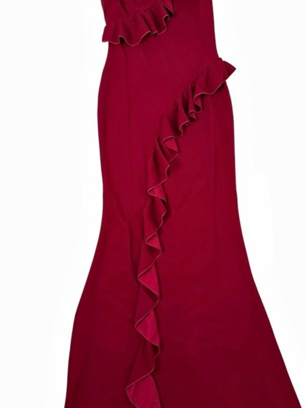 Ruffle Maxi Dress in Red Size Medium NWT